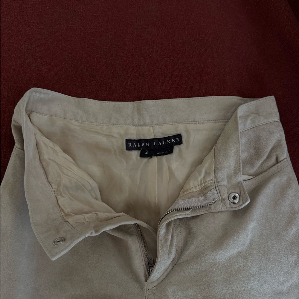 Ralph Lauren Black Label 100% Leather Made in Italy Suede pants